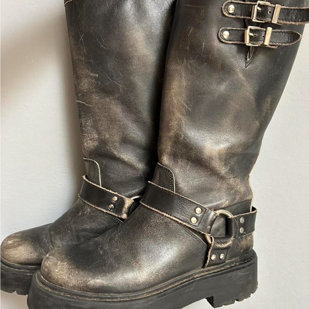 Distressed Moto Boot